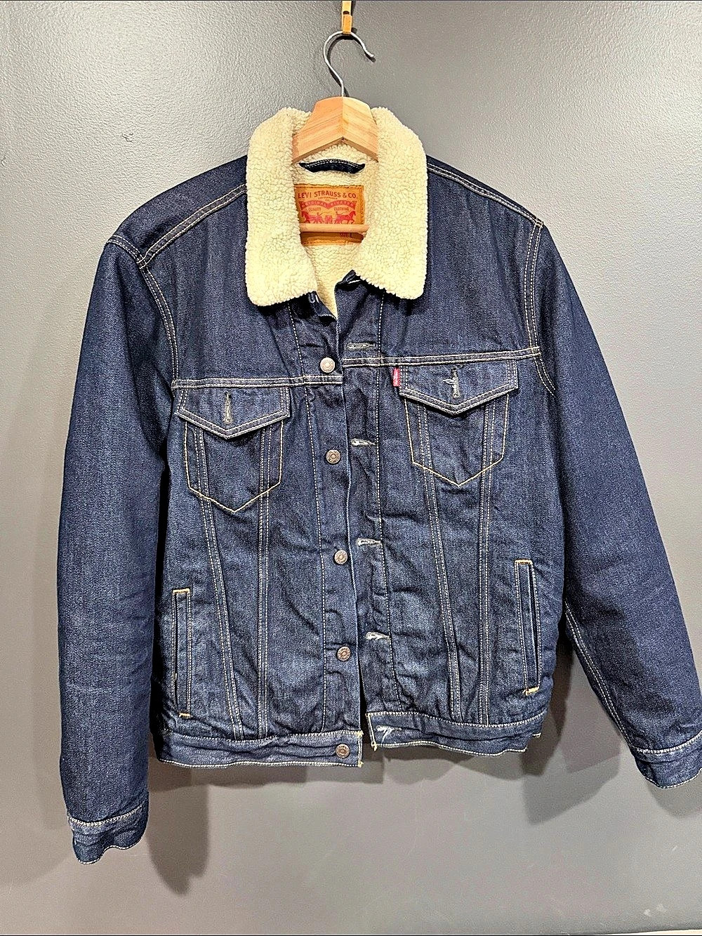 Levi's Sherpa Trucker Jacket Sherpa-Lined Denim Jacket Size Large